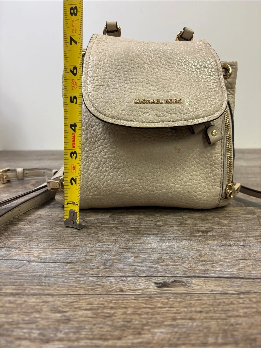 Michael Kors Viv Extra Small Pebbled Leather Backpack Crossbody Cream